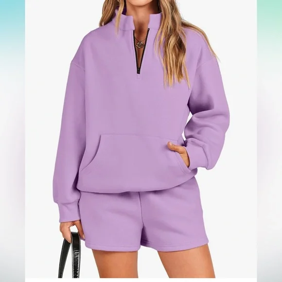 ANRABESS 2 Piece Pullover Sweatshirt Shorts Set Size XL - Picture 1 of 5